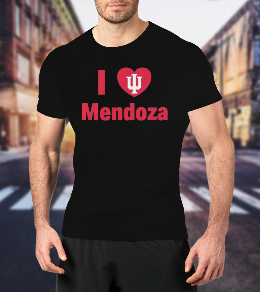 Indiana Hoosiers Football I Love IU Mendoza T-Shirt