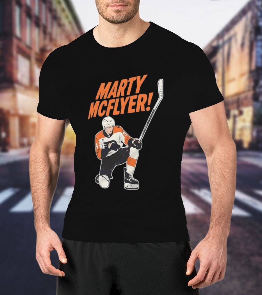 Marty McFlyer Philadelphia Flyers Hockey NHL 2026 Retro Mashup T-Shirt