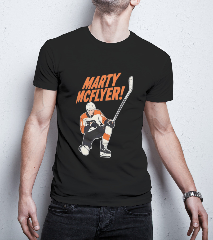 Marty McFlyer Philadelphia Flyers Hockey NHL 2026 Retro Mashup T-Shirt