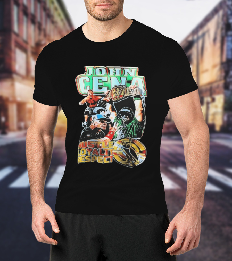 OVO WWE 2026 John Cena Hustle Loyalty Respect Championship Belt Owl T-Shirt