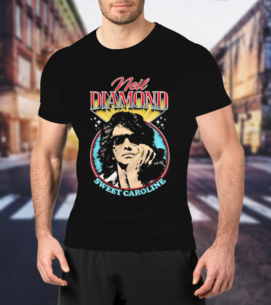Neil Diamond Sweet Caroline Retro Starburst 70s T-Shirt