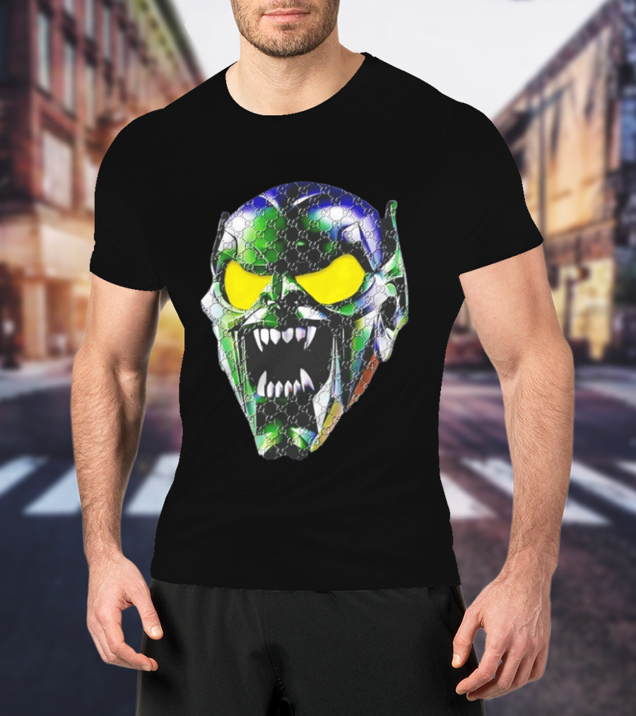 Spider Man Green Goblin Fierce Face With Distinct Texture T-Shirt