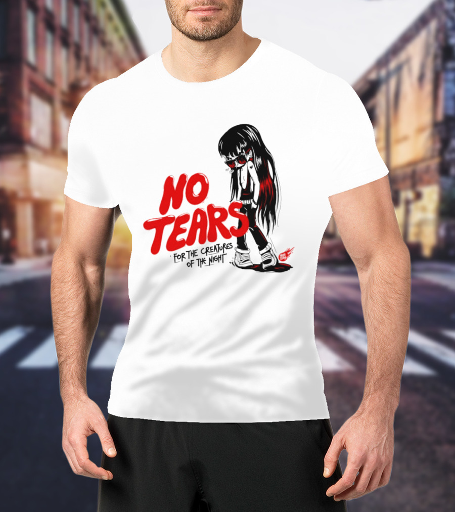 No Tears For The Creatures Of The Night Anime Gothic Style With Red Highlights T-Shirt