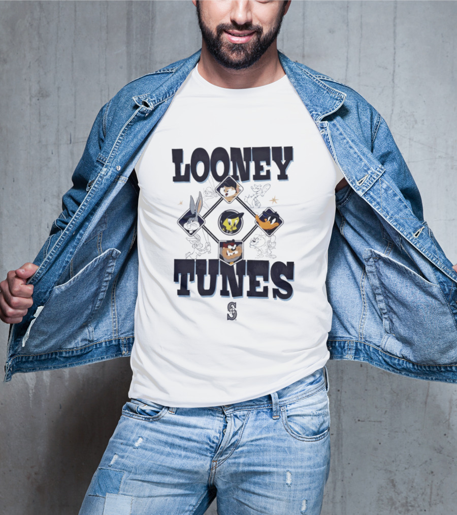 Seattle Mariners Looney Tunes Characters Collaboration T-Shirt