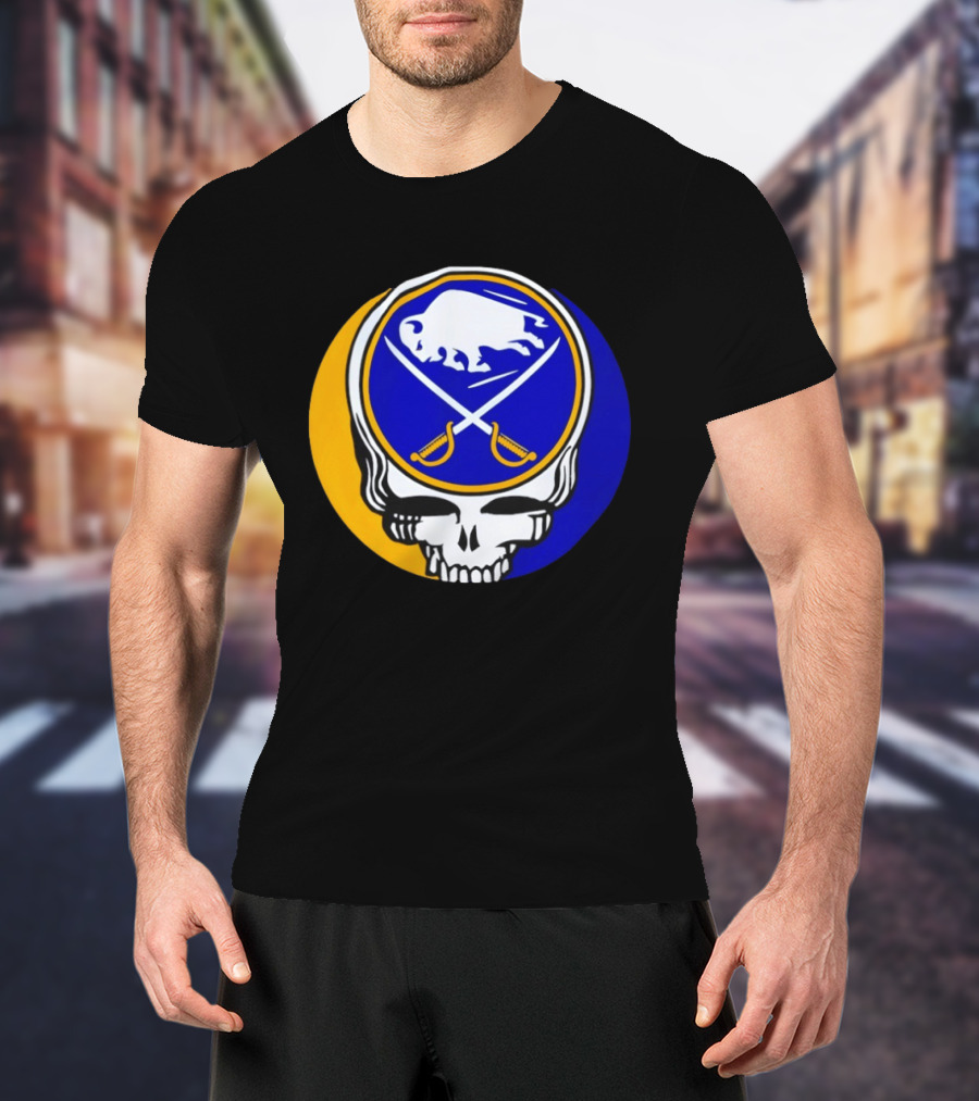 Buffalo Sabres Grateful Dead Steal Your Face Hockey 2026 Collaboration T-Shirt