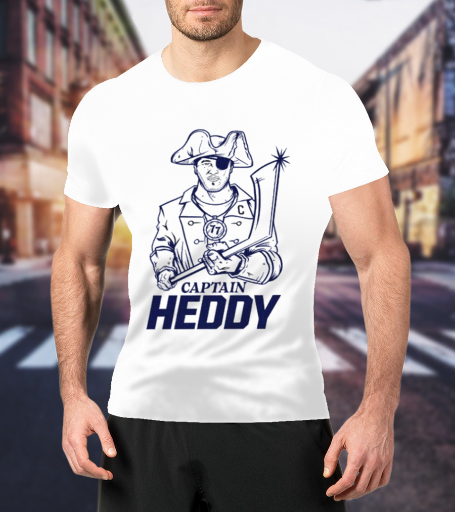 Captain Heddy C Logo Pirate Eye Patch Sword T-Shirt