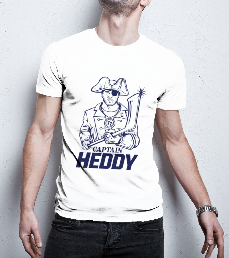 Captain Heddy C Logo Pirate Eye Patch Sword T-Shirt