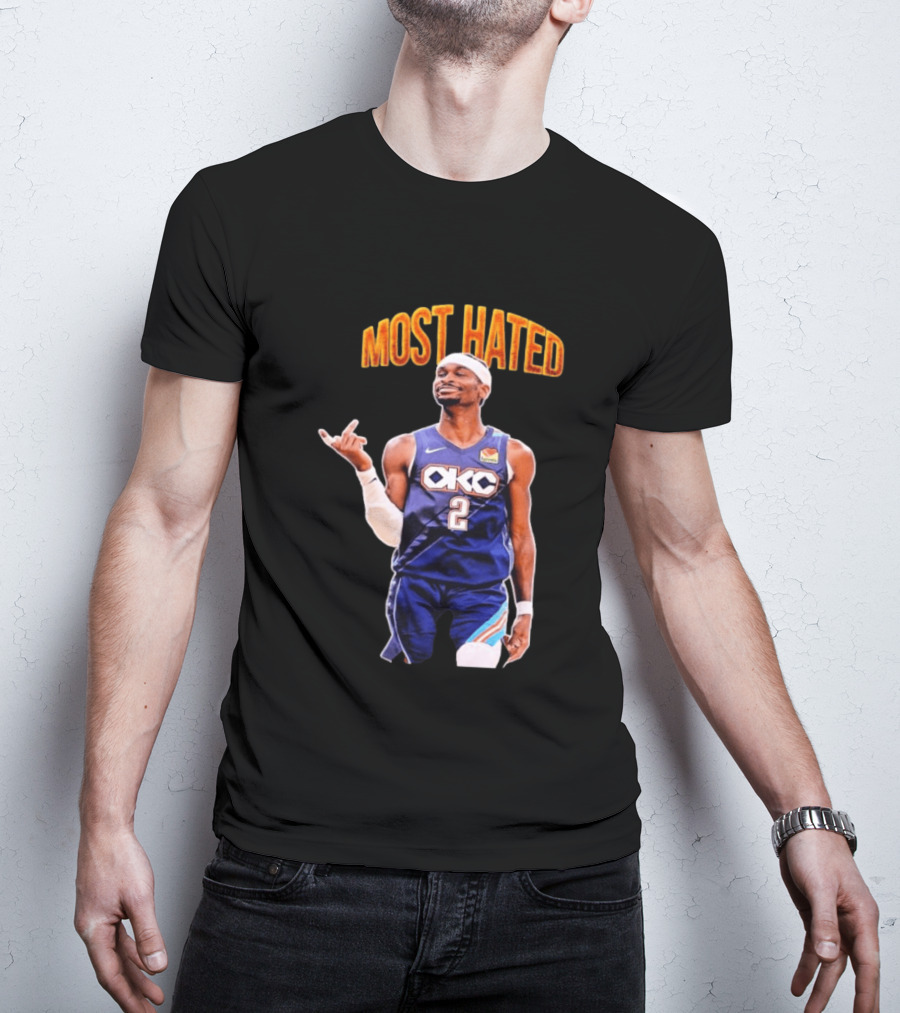 Shai Gilgeous Alexander OKC 2 NBA Basketball "MOST HATED T-Shirt