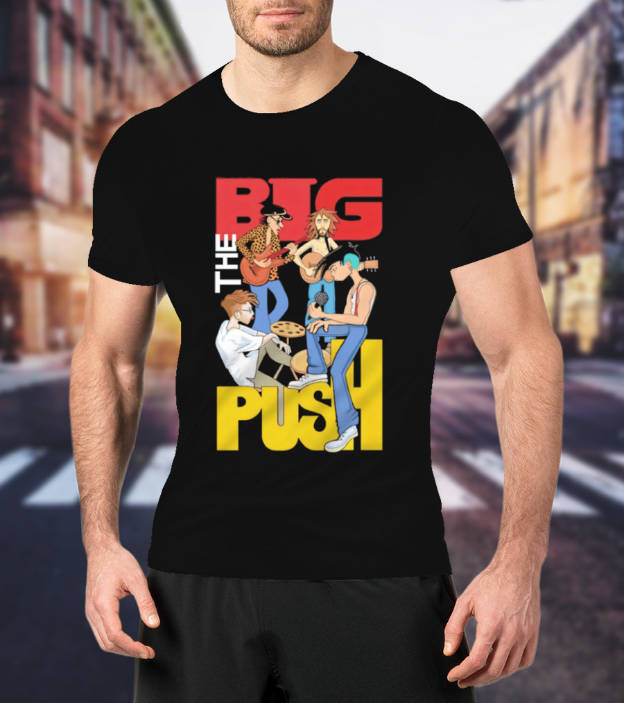The Big Push Band Colorful Animation With Musical Instruments T-Shirt
