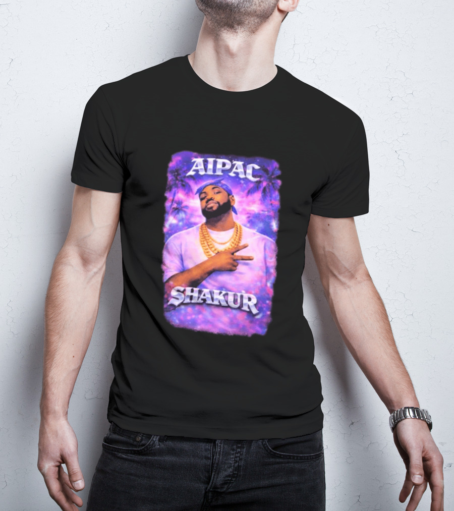 Aipac Shakur Bandana Chains Purple T-Shirt