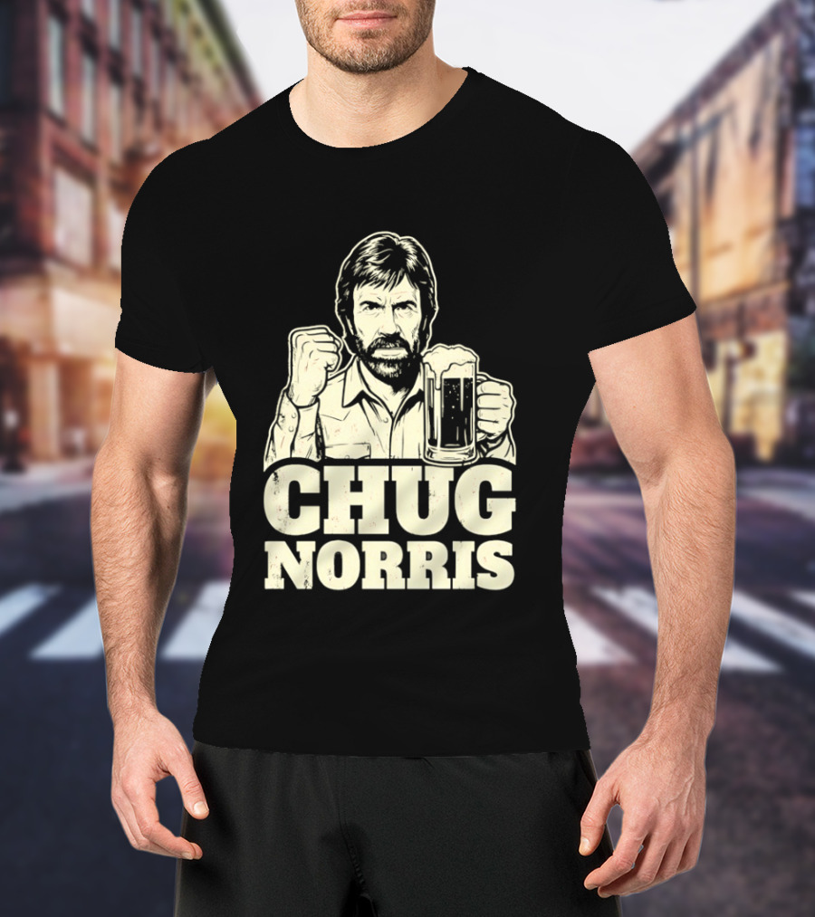 Chug Norris Beer Funny Drinking Joke T-Shirt