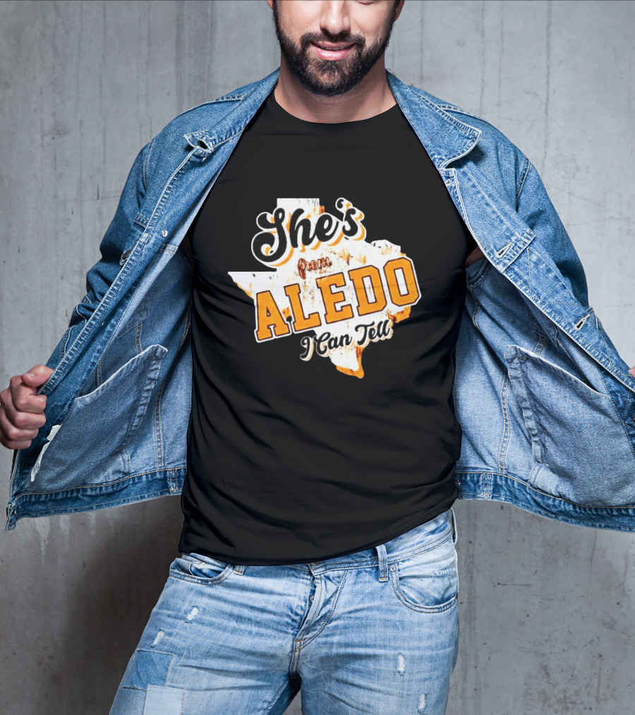 She's From Aledo I Can Tell Texas Map T-Shirt