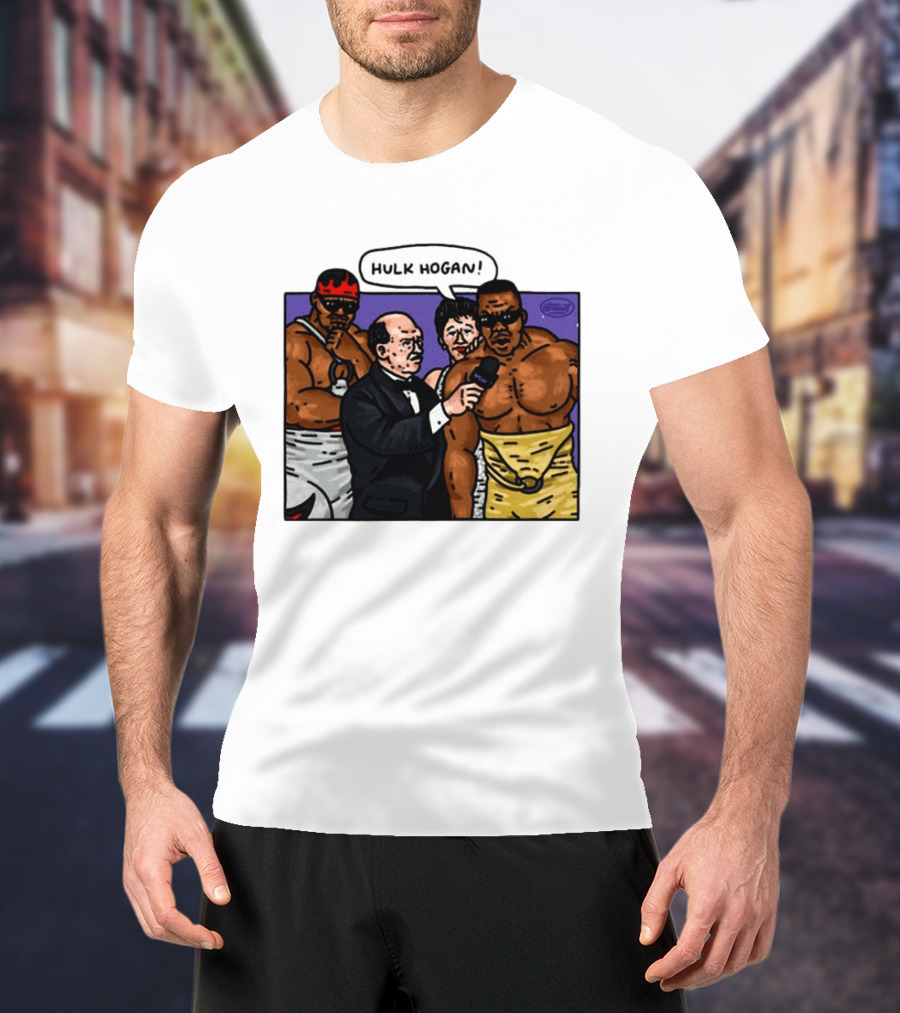 Culture Kings WWE Hulk Hogan Wrestlers Cartoon Interview Scene T-Shirt