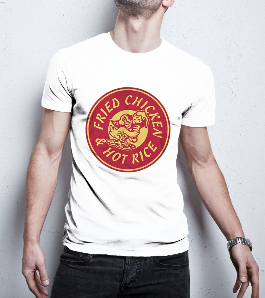 Fried Chicken And Hot Rice Vintage Style Circle T-Shirt