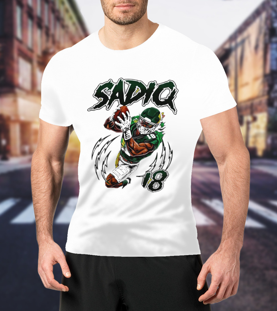 Sadiq 18 New York Jets Hand Drawn Kenyon Football T-Shirt