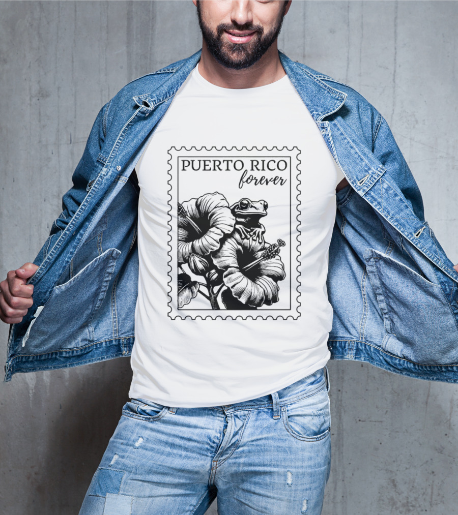 Puerto Rico Forever Hibiscus Stamp T-Shirt