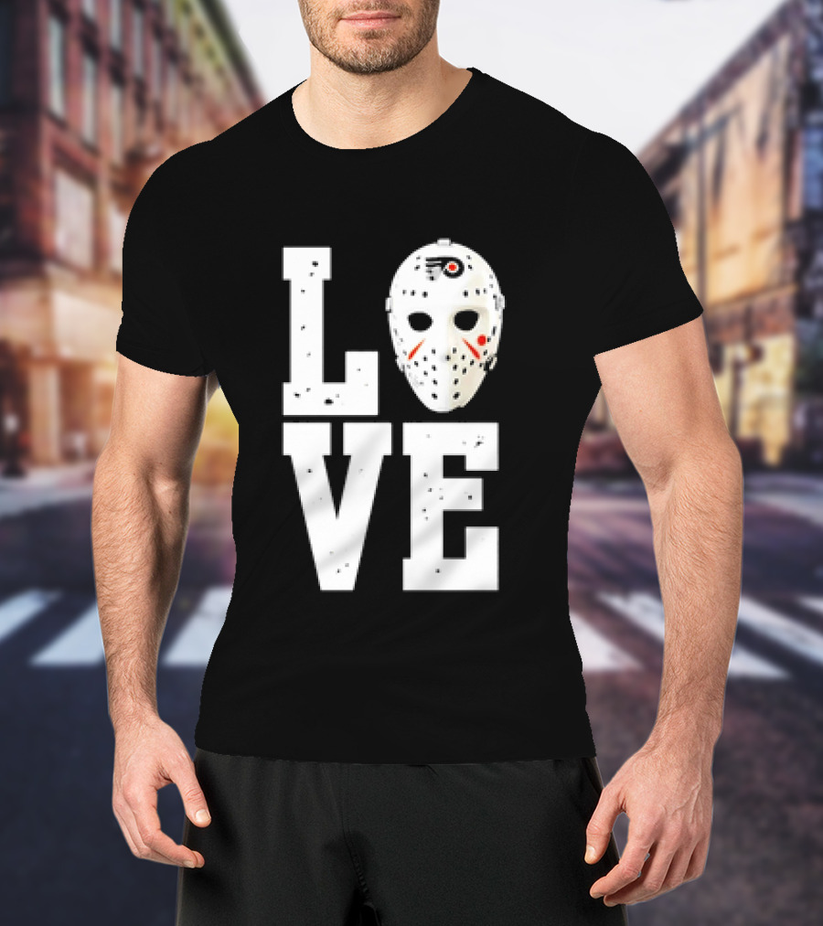 Philadelphia Flyers Love Hockey Goalie Mask T-Shirt