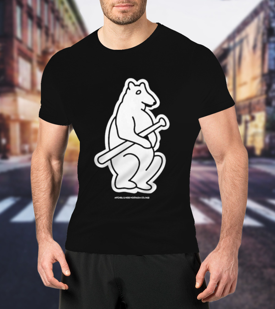 Chicago Cubs Mitchell & Ness Vintage Bear With Bat T-Shirt