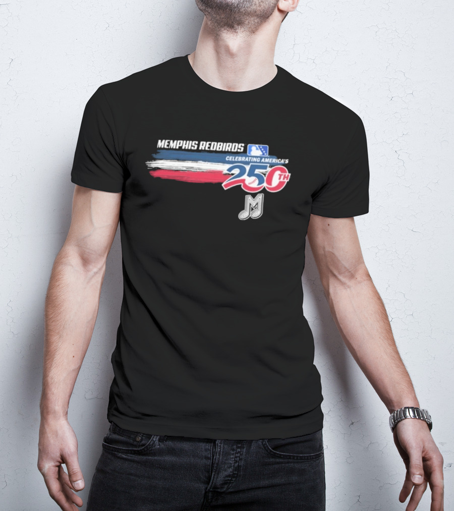 Memphis Redbirds Celebrating America's 250th MILB Music Note T-Shirt