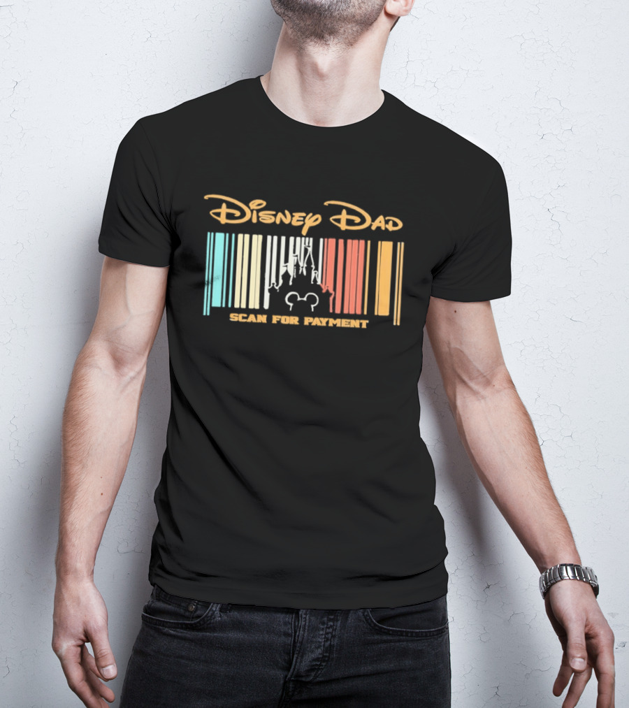 Disney Dad Barcode Castle Scan For Payment Father's Day T-Shirt