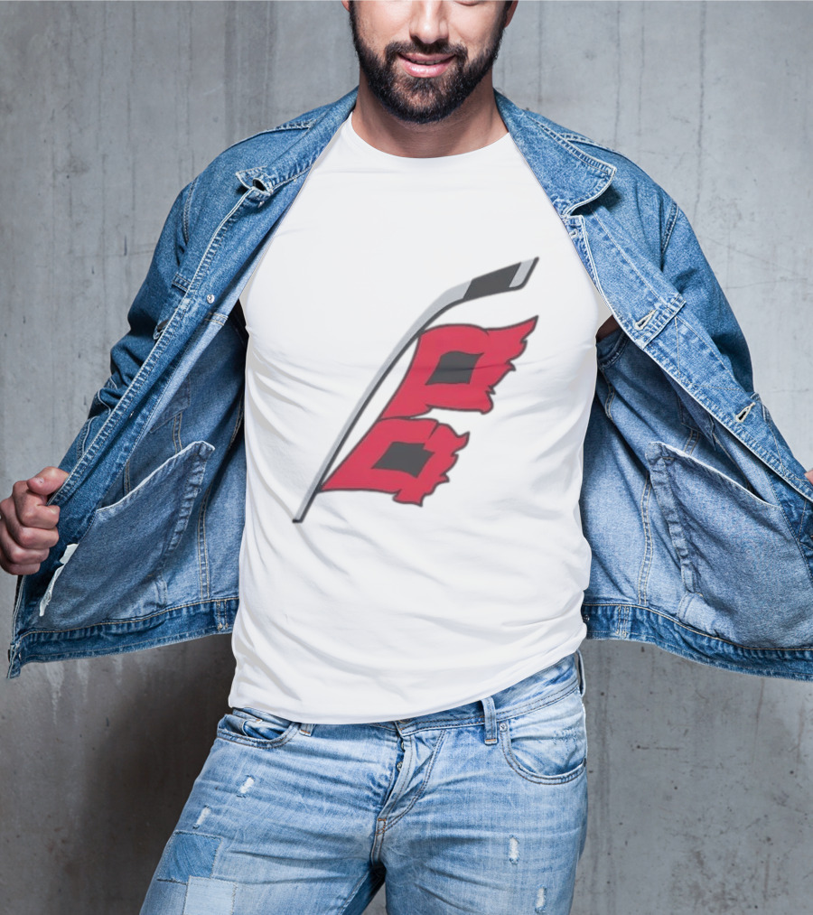 Carolina Hurricanes Red Storm Surge Hockey Stick Flag T-Shirt