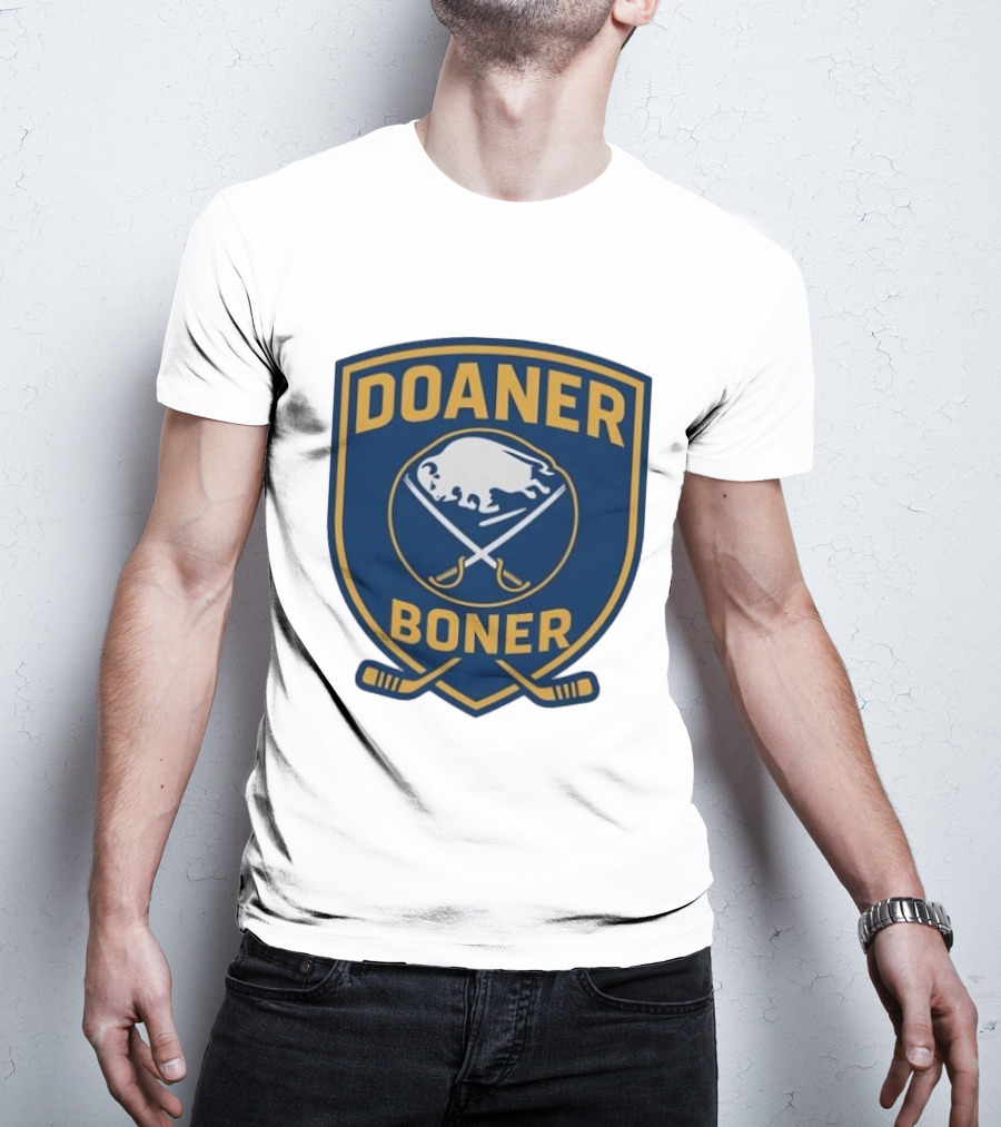 Buffalo Sabres Doaner Boner Logo With Crossed Hockey Sticks T-Shirt