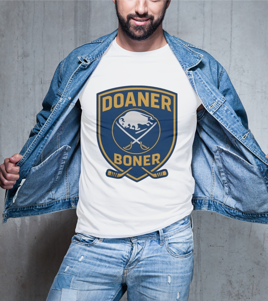 Buffalo Sabres Doaner Boner Logo With Crossed Hockey Sticks T-Shirt