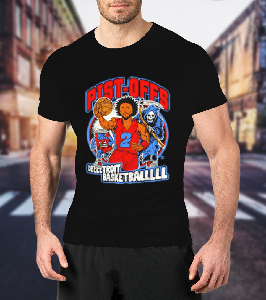 Pist Offs Detroit Basketball Player With Grim Reaper And Beer Keg T-Shirt