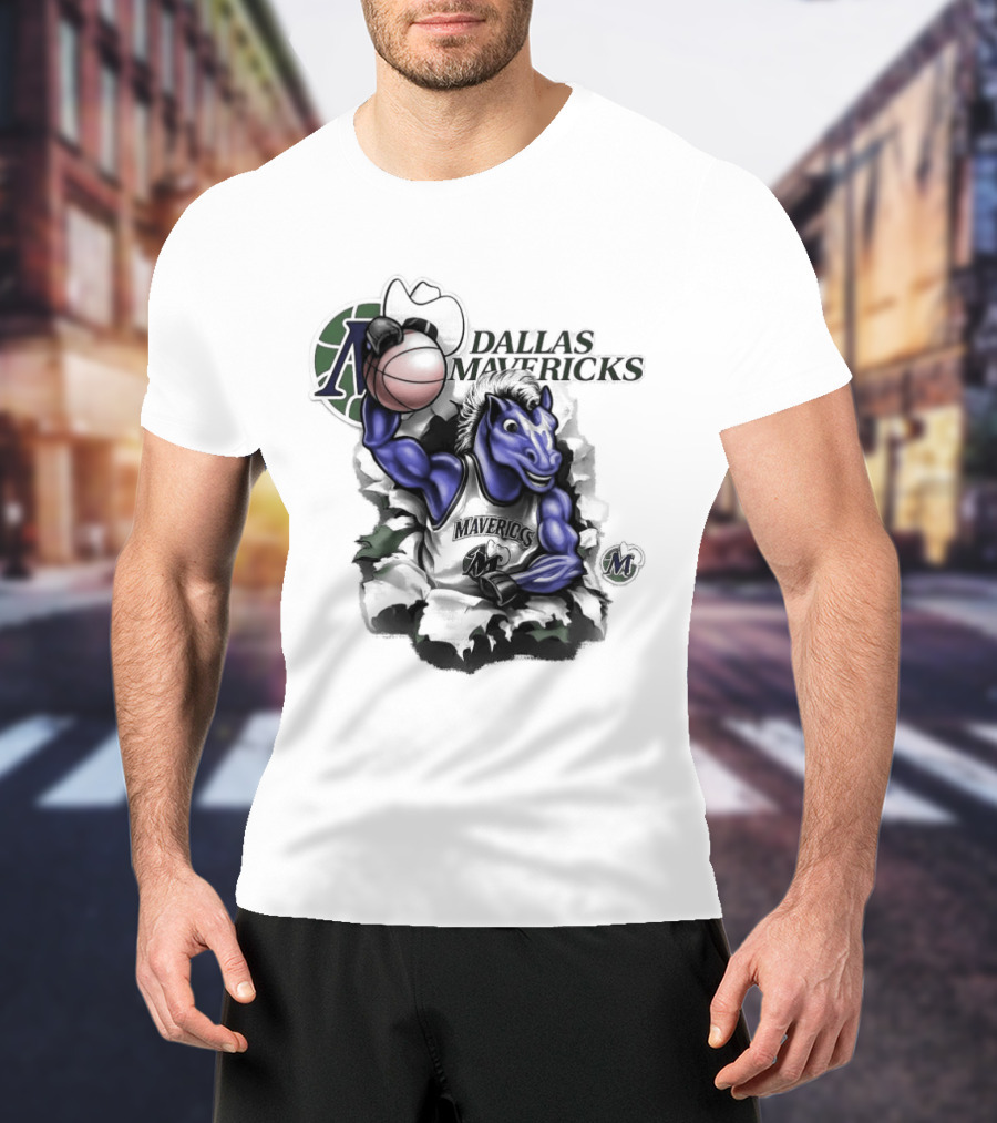 Dallas Mavericks Mitchell & Ness Breakthrough Basketball Horse T-Shirt