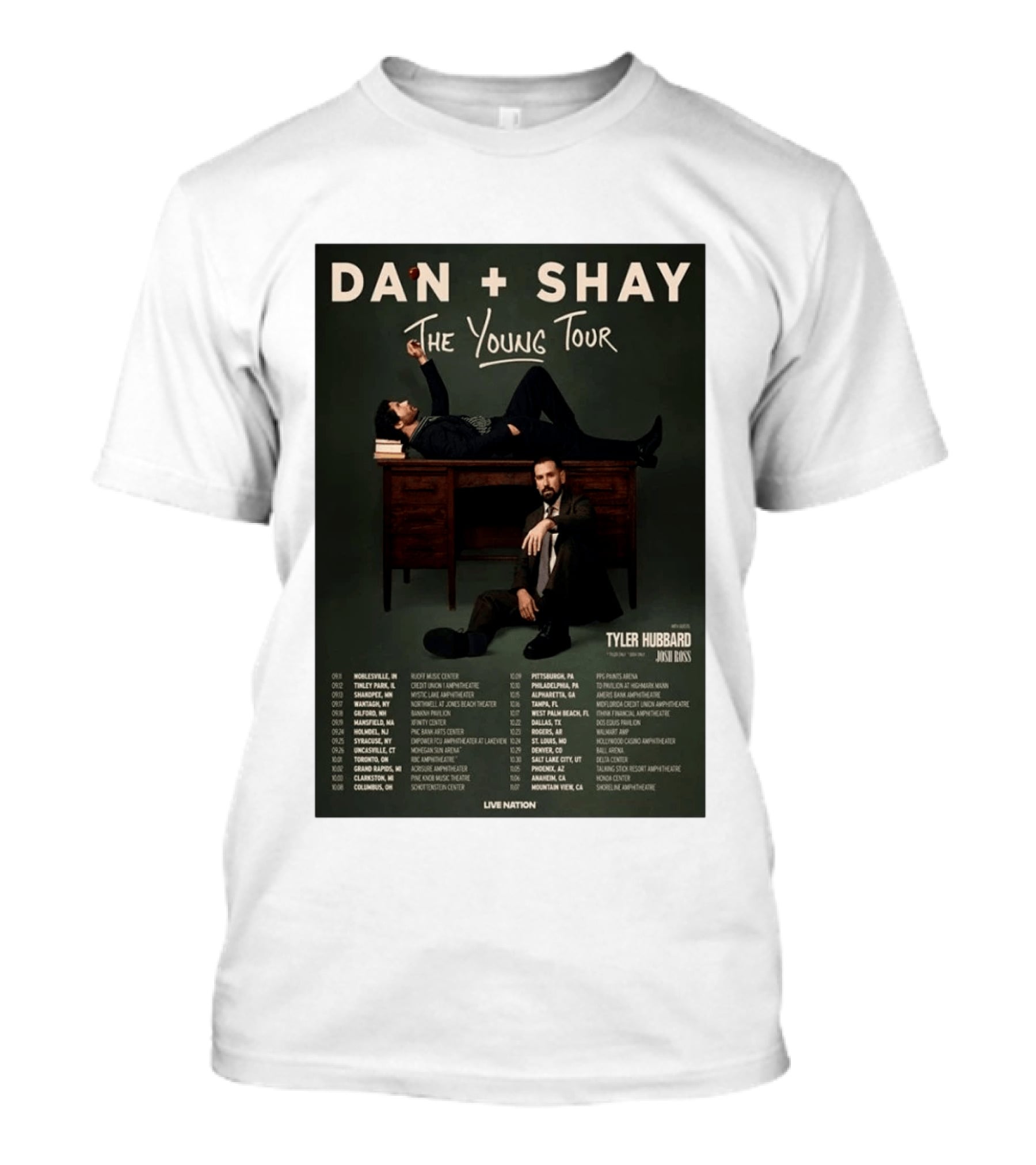 Dan Shay The Young Tour 2026 Tyler Hubbard Josh Ross Live Nation T-Shirt
