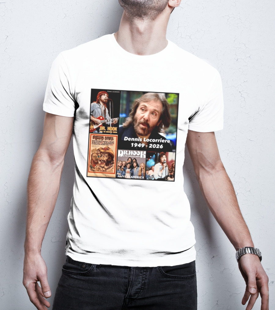 Dennis Locorriere Dr. Hook The Medicine Show 1949 2026 Alive America Rolling Stone T-Shirt