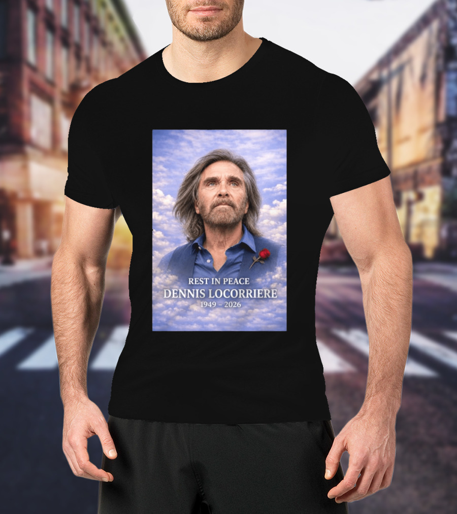 Rest In Peace Dennis Locorriere 1949 2026 Memorial Tribute With Rose And Clouds T-Shirt
