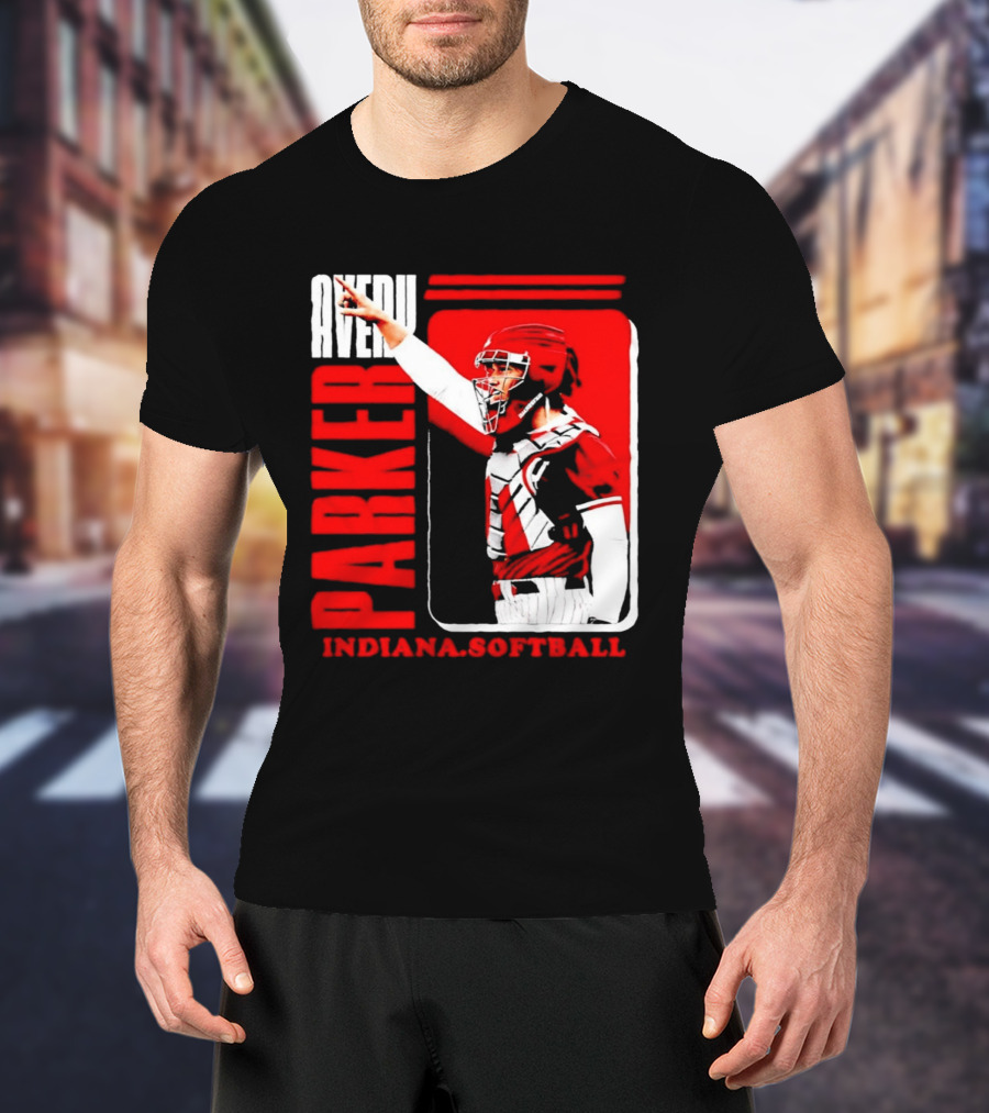 Avery Parker Indiana Softball Catcher Player Red And White Uniform T-Shirt