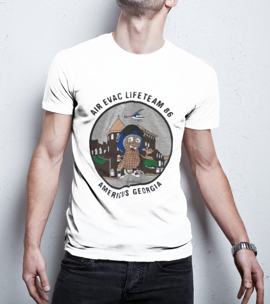 Air Evac Lifeteam 86 Americus Georgia Helicopter Peanut T-Shirt