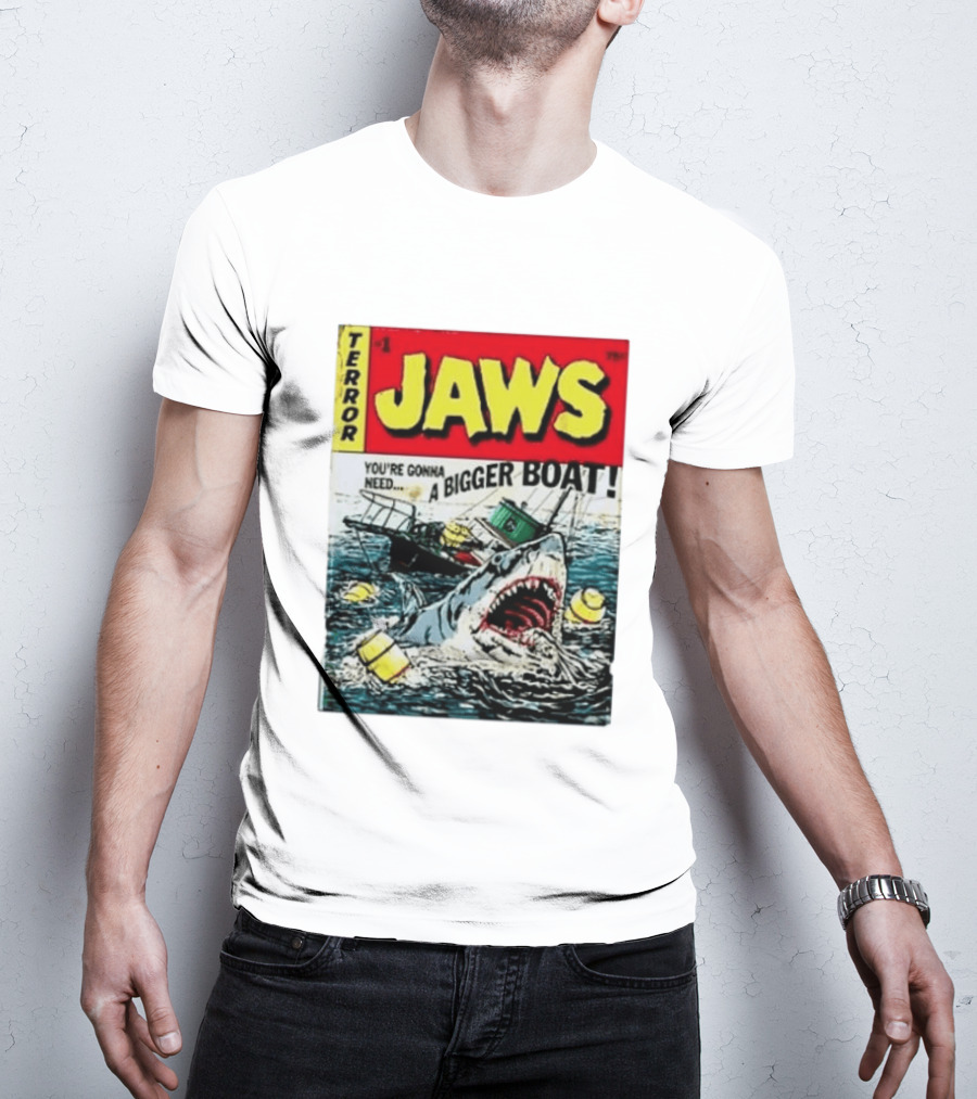 Terror Jaws Comic Cover You're Gonna Need A Bigger Boat T-Shirt