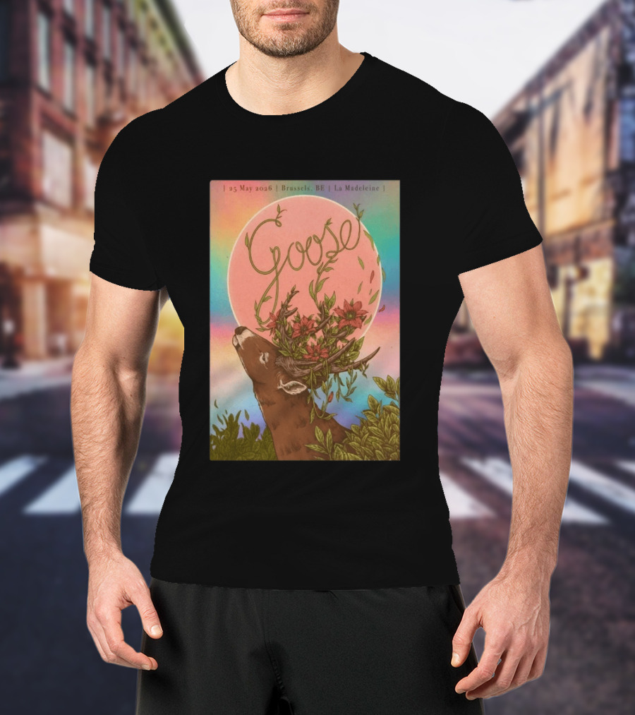 Goose Brussels BE La Madeleine May 25 2026 Deer With Blossoms T-Shirt