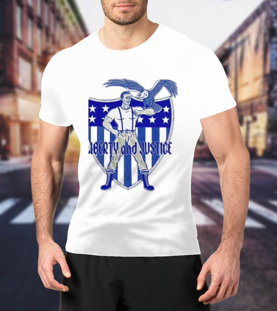 Liberty And Justice Eagle Shield Patriotic T-Shirt