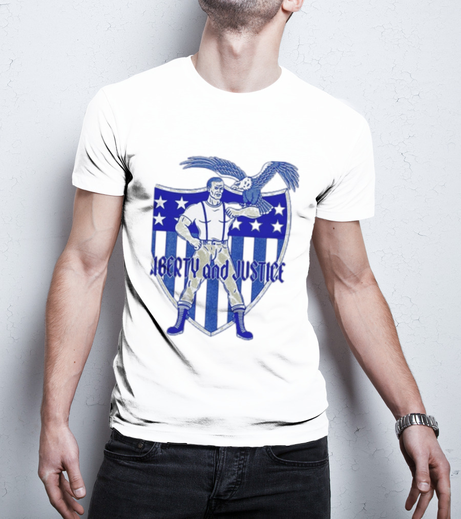 Liberty And Justice Eagle Shield Patriotic T-Shirt