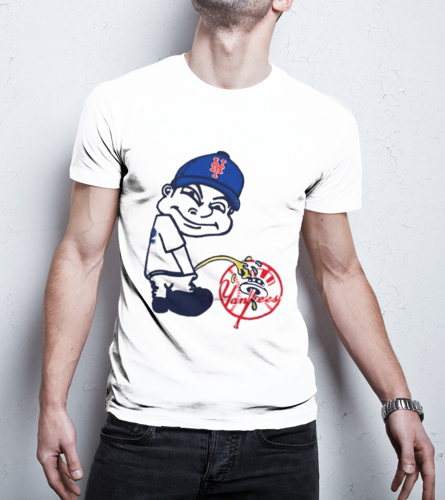 New York Mets Fans Rivalry Yankees Humorous Cartoon T-Shirt