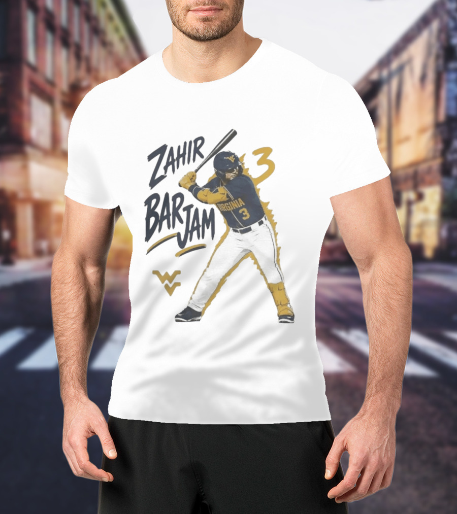 Zahir Barjam West Virginia Baseball Number 3 Sports Fan T-Shirt
