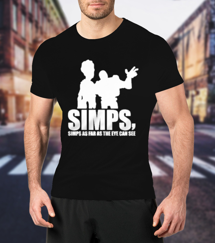 Simps Simps As Far As The Eye Can See Duo Silhouette Pop Culture Mashup T-Shirt