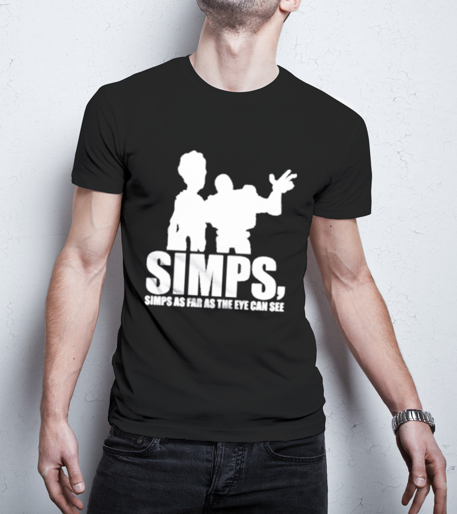 Simps Simps As Far As The Eye Can See Duo Silhouette Pop Culture Mashup T-Shirt