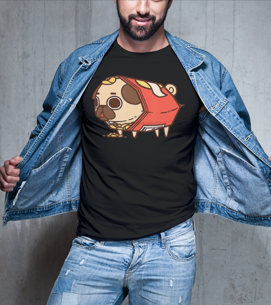 Puglie Dog In Chips Bag Funny Pug Love Food Birthday T-Shirt