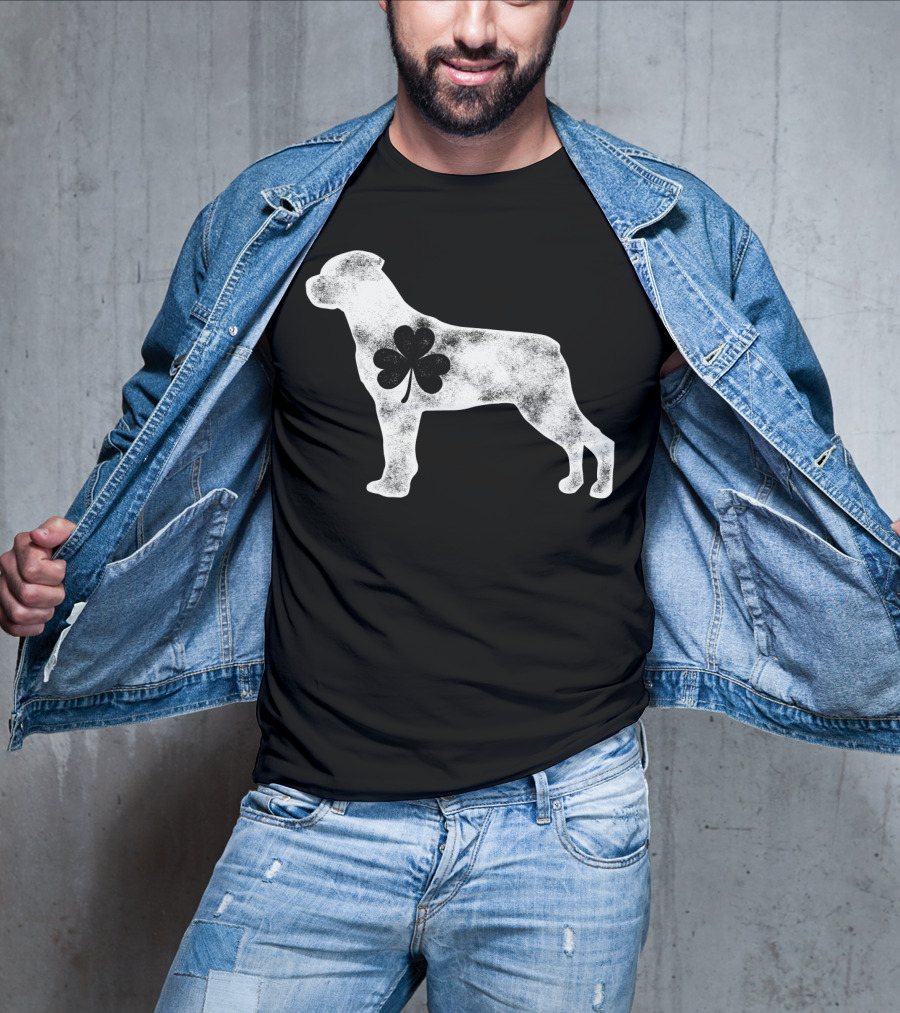 Rottweiler Shamrock St Patricks Day Dog Lover Men T-Shirt