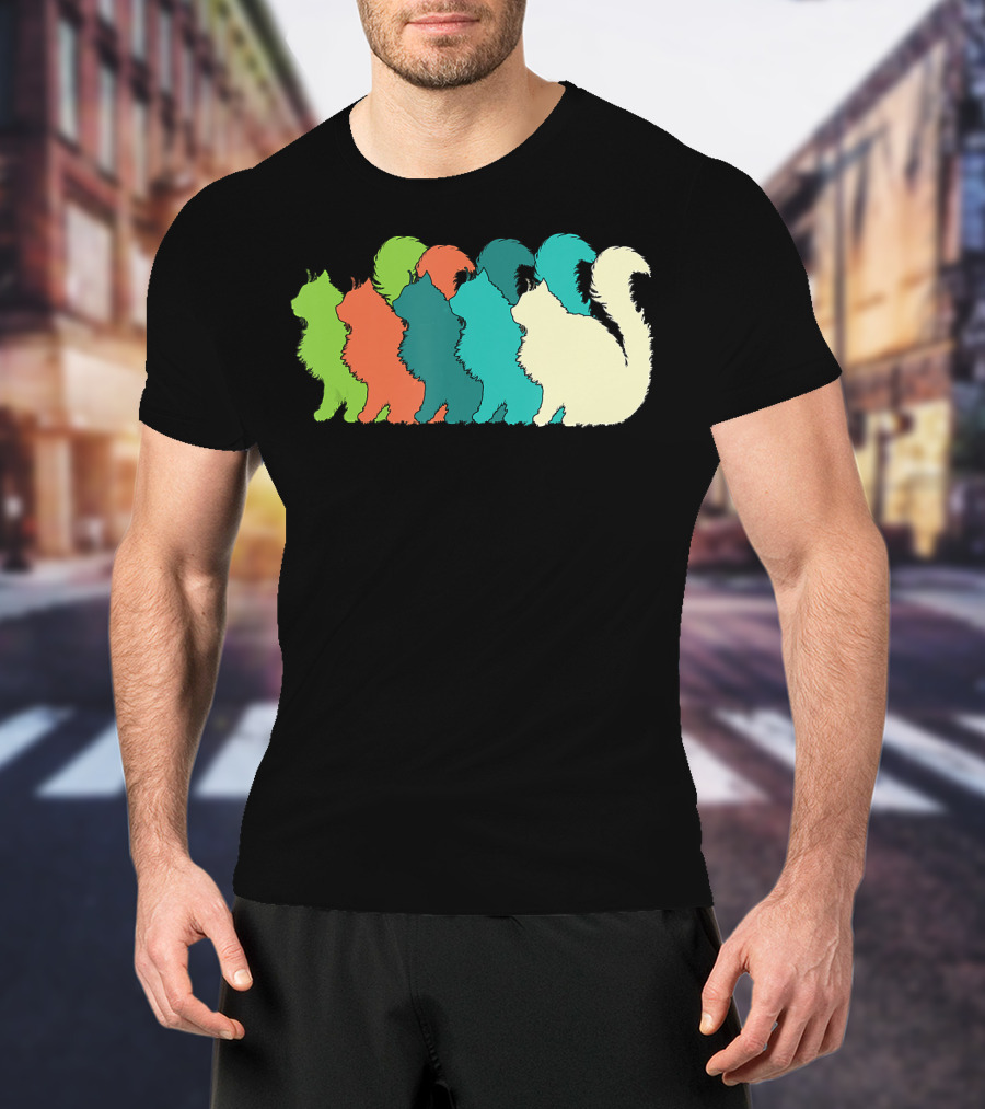 Cat Silhouettes For The Love Of Cats Womens Girls Cat Lover T-Shirt