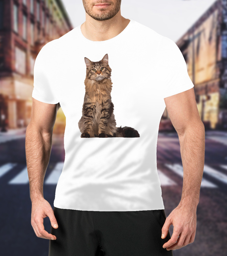 Maine Coon Cat Maine Coon Body Realistic Feline T-Shirt