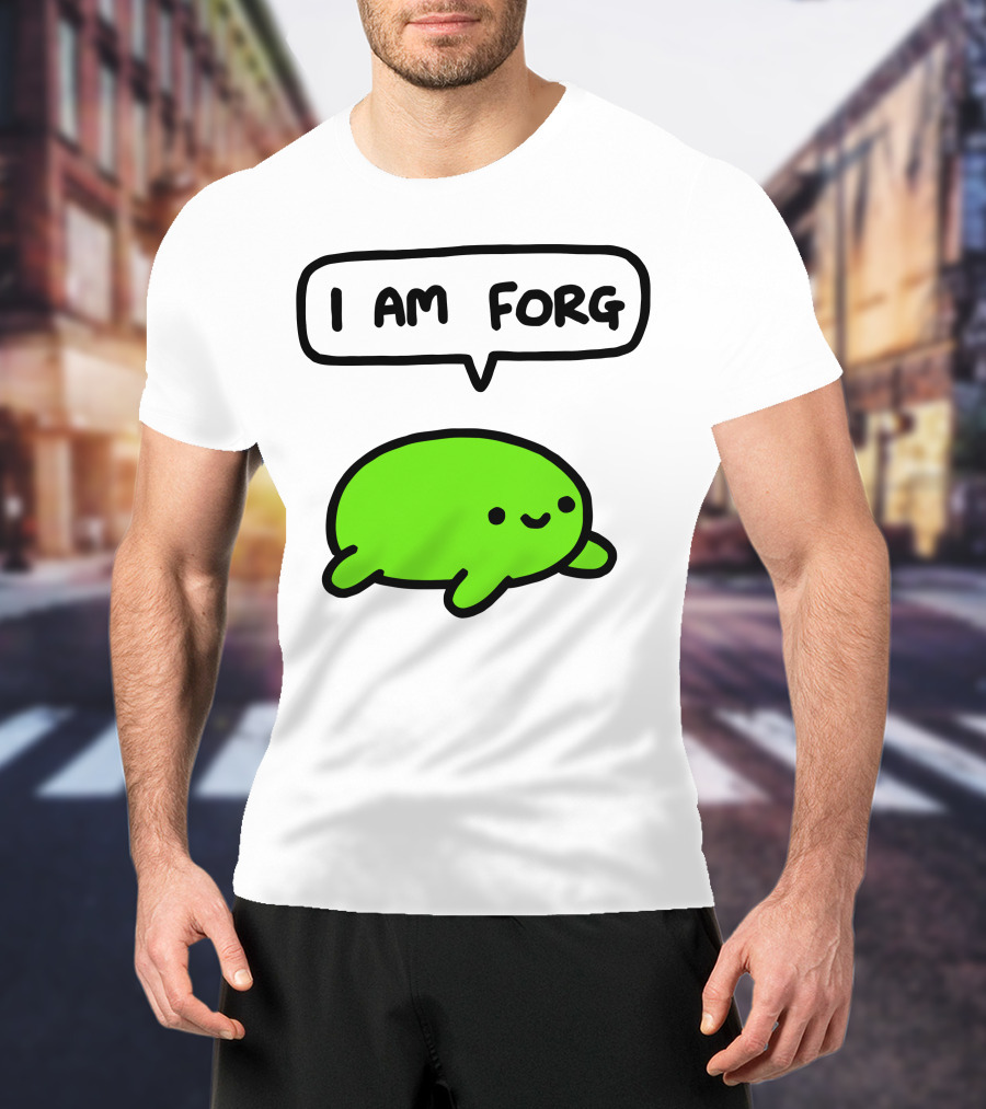 I Am Forg Green Cartoon Character Speech Bubble T-Shirt