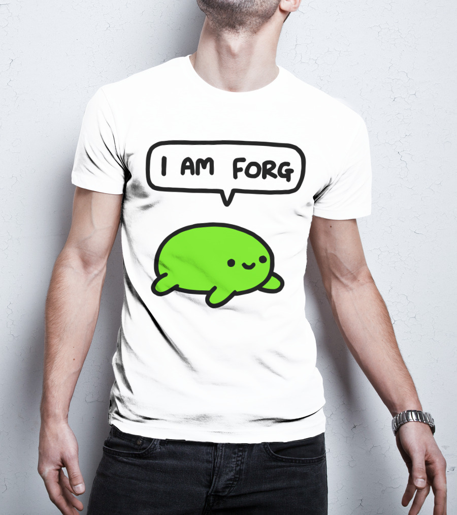 I Am Forg Green Cartoon Character Speech Bubble T-Shirt