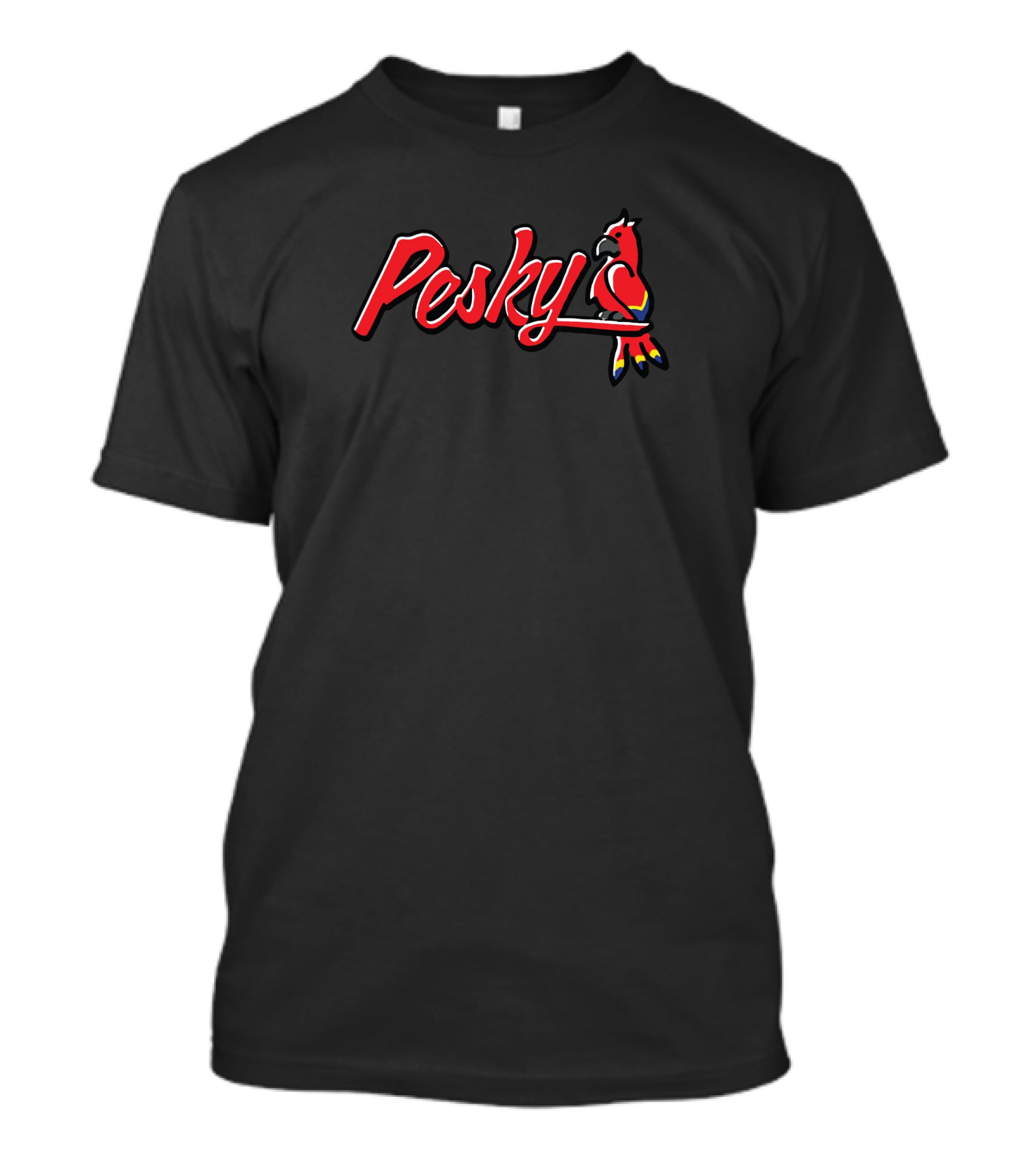 Pesky Red Bird On Branch T-Shirt