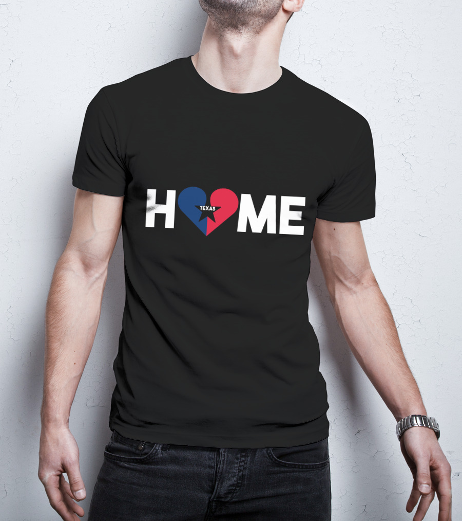 ANC Texas Home I Love Texas Its My Home Distressed Texas Home State Heart T-Shirt